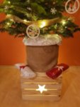 Светеща Дървена Кашпа "ЗВЕЗДА" за Коледна Елха в 3 размера