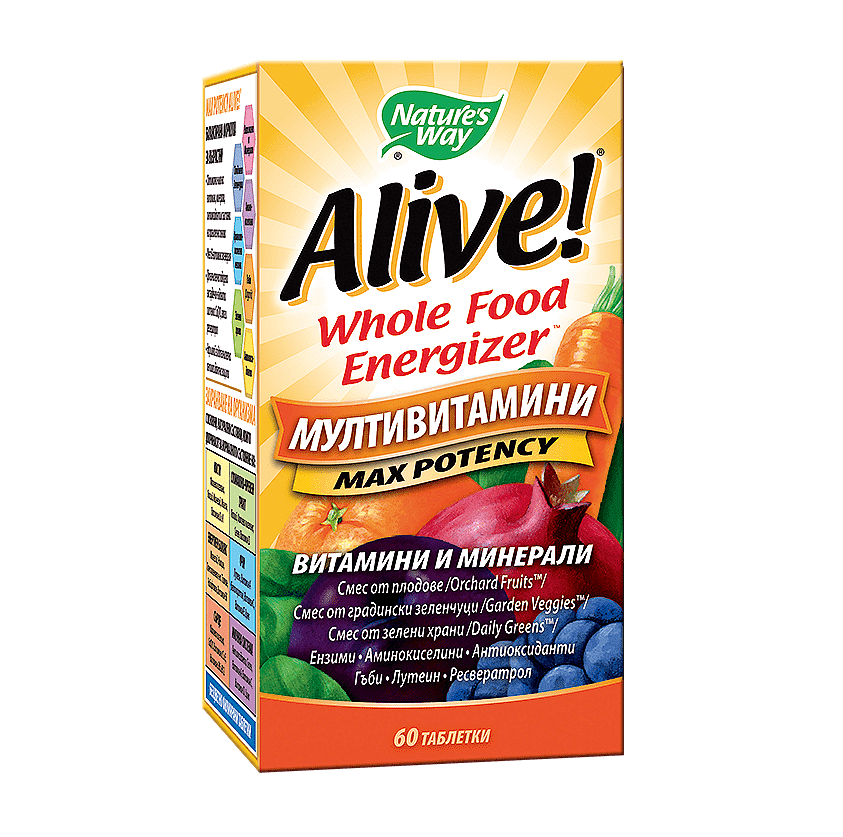 Мултивитамини Алайв 60 таблетки (Alive Multivitamin Max Potency)