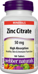 Zinc Citrate / Цинк (цитрат), 50 mg, 180 таблетки