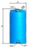 Вертикален цилиндричен резервоар за вода CV - 300 L