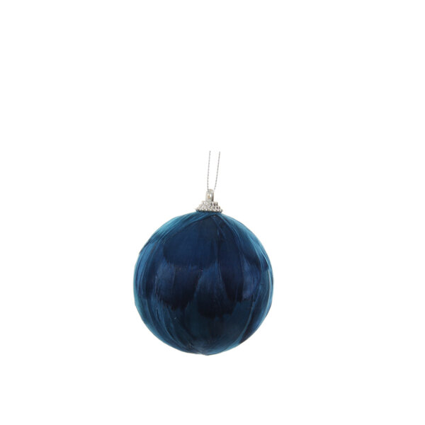 КОЛЕДНА ТОПКА ПЕРА СИНЯ Shishi FEATHER BALL BLUE 8sm КОЛЕДНА ТОПКА ПЕРА СИНЯ Shishi FEATHER BALL BLUE 8sm