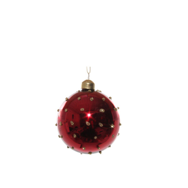 КОЛЕДНА СТЪКЛЕНА ТОПКА Shishi GLASS BALL SHIMY RED 8 CM КОЛЕДНА СТЪКЛЕНА ТОПКА Shishi GLASS BALL SHIMY RED 8 CM