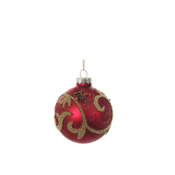 КОЛЕДНА СТЪКЛENA ТОПКА Shishi RED MAT GOLD DECO BALL 10 CM КОЛЕДНА СТЪКЛENA ТОПКА Shishi RED MAT GOLD DECO BALL 10 CM