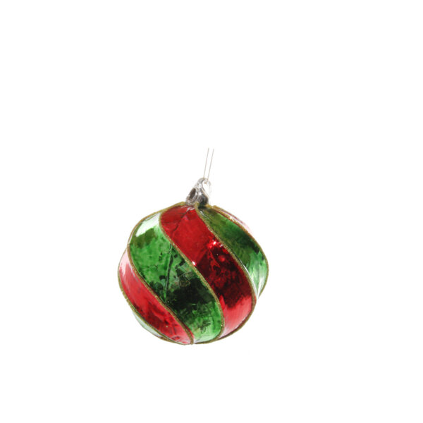 КОЛЕДНА СТЪКЛЕНА ТОПКА Shishi GLASS BALL RED-GRE-GOLD 8 CM КОЛЕДНА СТЪКЛЕНА ТОПКА Shishi GLASS BALL RED-GRE-GOLD 8 CM