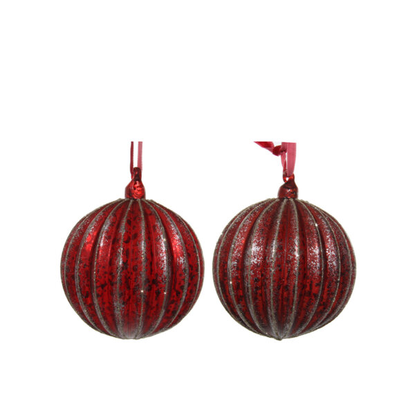 КОЛЕДНА СТЪКЛЕНА ТОПКА Shishi MAT ANTIQUE RED BALL 8 CM КОЛЕДНА СТЪКЛЕНА ТОПКА Shishi MAT ANTIQUE RED BALL 8 CM