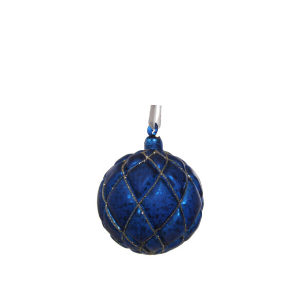 КОЛЕДНА СТЪКЛЕНА ТОПКА Shishi BLUE MAT ANTIQUE BALL 8 CM КОЛЕДНА СТЪКЛЕНА ТОПКА Shishi BLUE MAT ANTIQUE BALL 8 CM