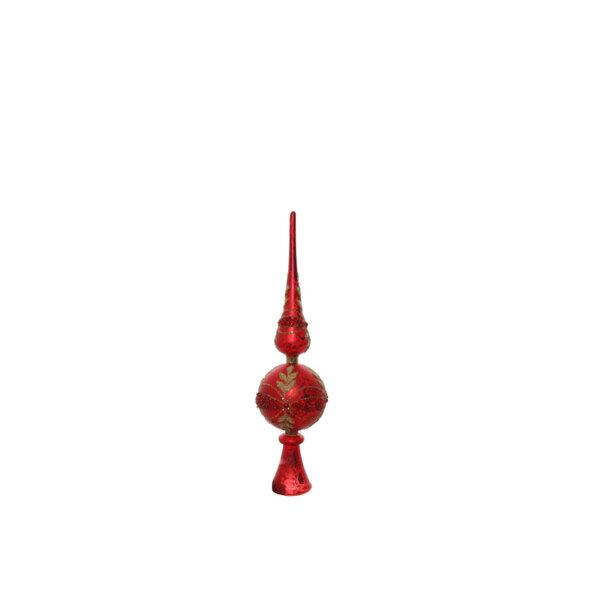 КОЛЕДЕН ВРЪХ ЧЕРВЕН Shishi GLASS TREE TOP GLIT RED 30СМ КОЛЕДЕН ВРЪХ ЧЕРВЕН Shishi GLASS TREE TOP GLIT RED 30СМ