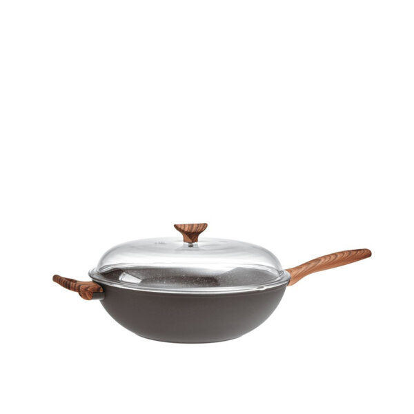 WOK 2 ТИГАН С ДРЪЖКИ И КАПАК 32СМ ЧЕРЕН ROCK N ROSE WOK 2 ТИГАН С ДРЪЖКИ И КАПАК 32СМ ЧЕРЕН ROCK N ROSE