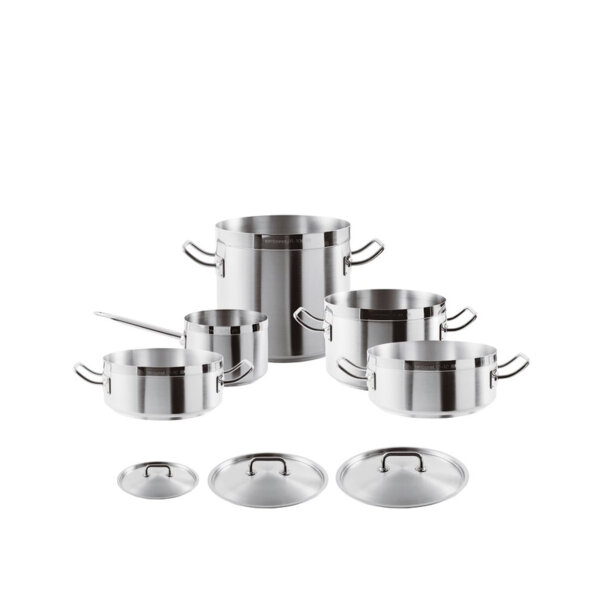 К-Т СЪДОВЕ ЗА ГОТВЕНЕ PROFESSIONALE Sambonet S/STEEL 9Ч К-Т СЪДОВЕ ЗА ГОТВЕНЕ PROFESSIONALE Sambonet S/STEEL 9Ч