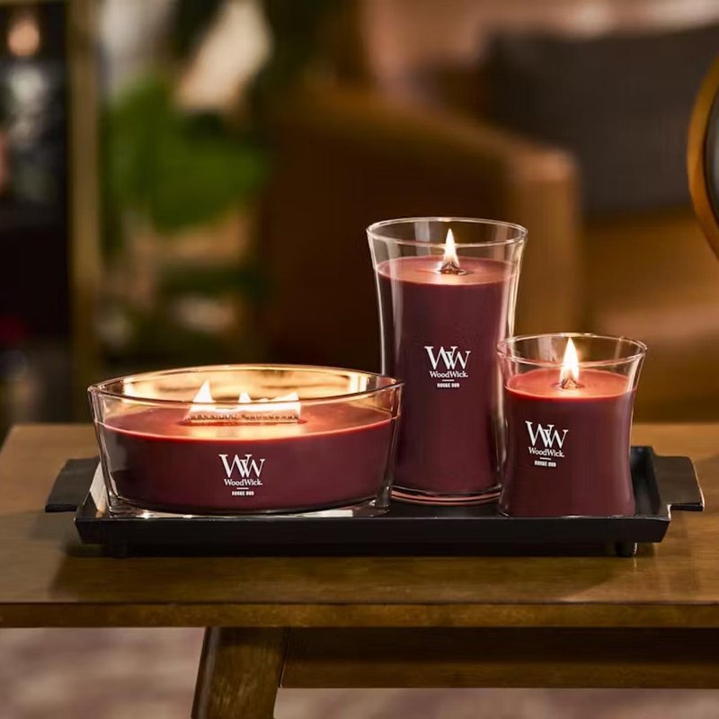 Ellipses Jar СВЕЩ WOOD WICK ELLIPSE JAR - ROUGE OUD